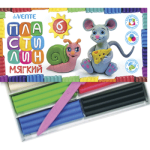 Пластилин 06 цв., со стеком, восковой, 90 г, deVENTE