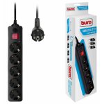 Сетевой фильтр Buro 500SH-3-B (5 розеток, 3м) черный