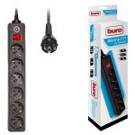 Сетевой фильтр Buro 600SH-5-B (6 розеток, 5м) черный