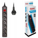Сетевой фильтр Buro 600SH-1.8-B (6 розеток, 1.8м) черный