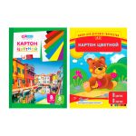 Картон цветной A3, 08 л., 08 цв., мелованный, в папке, ArtSpace