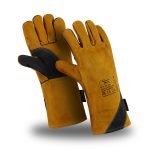 Краги ФЛАГМАН (SPL-74), спилок, джинса/флис, нить Kevlar®, до 400 °С, 410 мм, цвет коричневый (11)
