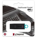 Флэш-накопитель   64Gb USB 3.2 Kingston DataTraveler Exodia DTX/64GB черный/голубой