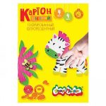 Картон цветной A4, 04 л., 04 цв., гофрированный, флуоресцентный, Каляка-Маляка