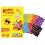 Картон цветной A4, 08 л., 08 цв., мелованный с узором, в папке, Каляка-Маляка "Буквы/Звёздочки"