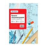 Бумага масштабно-координатная А4, 10л., голубая, в папке, OfficeSpace