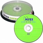 Диск одноразовой записи DVD+R Mirex 4.7Gb (10 штук на шпинделе)
