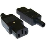 Вилка Lanmaster LAN-IEC-320-C13 (IEC320-C13, 10А, 250В, разборная, черная)