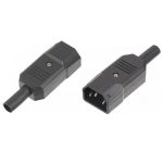 Вилка Lanmaster LAN-IEC-320-C14 (IEC320-C14, 10А, 250В, разборная, черная)