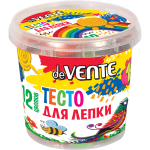 Тесто для лепки 12 цветов, 360 г, пластиковое ведро, deVENTE