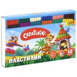 Пластилин 12 цв., со стеком, 180 г, Creativiki