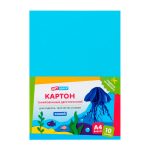 Картон цветной А4, ArtSpace, 10л., тонированный, синий, 180г/м²