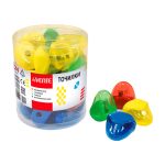 Точилка д/карандашей 1 отверстие, пластиковая, с контейнером, ассорти, deVENTE