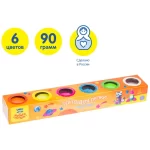Тесто для лепки 6 цветов, 540 г, неон,картон., Мульти-Пульти. Енот на Луне
