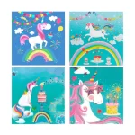 Пакет подарочный 18x23x8 см, вертикальный, с блеском, deVENTE. Unicorn 4 дизайна