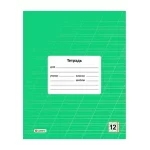 Тетрадь 12 л., линия косая Lamark.Зеленая, обл. мелов. картон