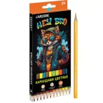 Карандаши цветные 24 цв., корпус дерево, шестигр., deVENTE. Эй, Бро