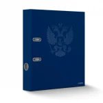 Папка-регистратор 75 мм, разборная, картон с матовой ламинац., с рисунком, синяя, deVENTE. Герб