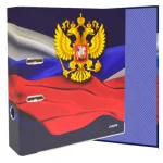 Папка-регистратор 75 мм, разборная, картон с матовой ламинац., с рисунком, триколор, deVENTE. Герб