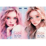 Скетчбук-блокнот А5, 40 л., вн. блок100г/м2, отрыв склейка, обл. мел. картон , Hatber.Нежность