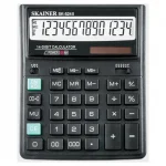 Калькулятор настольный, 14 разр., 204х158 мм, двойное питание, черный, Skainer SK-524II