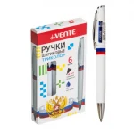 Ручка шариковая, автом. 0,7 мм. синяя, с поворотным механизмом, deVENTE. Триколор