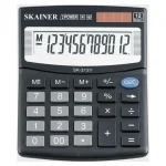 Калькулятор настольный, 12 разр., 124х100 мм, двойное питание, черный, Skainer SK-312II