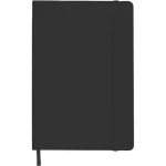 Записная книжка А5, 80 л., искуст. кожа софт-тач, кремовая бумага, верт. резинка, черная, deVENTE
