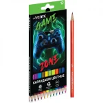 Карандаши цветные 12 цв., корпус дерево, шестигр., deVENTE. Игрок