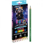 Карандаши цветные 18 цв., корпус дерево, шестигр., deVENTE. Корокоро