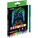 Фломастеры 12 цв., deVENTE. Игры, картон. упаковка