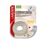 Лента клейкая 19 мм х 33 м, прозрачная, в диспенсере, deVENTE