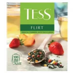 Чай зеленый 100 пак. TESS "Flirt" с клубникой и персиком