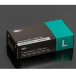 Перчатки нитриловые L, 100шт., картон. коробка, черные, Impacto pro