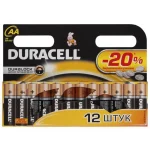Батарейка Duracell  AA  Basic, щелочная, 1.5В, MN1500, LR6-12BL ((цена за 1 элемент)