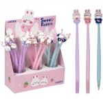 Ручка шариковая 0,7 мм, синяя, силиконовая, гибкий корпус, deVENTE. Sweet Rabbit