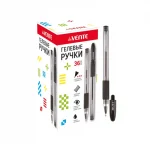 Ручка гелевая 0,5 мм., черная, грип,deVENTE. Ритоны
