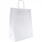 Пакет бумажный , белый, с кручеными ручками, 26*15*35см, 80гр/м²   AVIORA