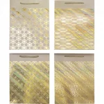 Пакет подарочный 18x23x8 см, вертикальный, тиснение фольгой, deVENTE. Pure Gold 4 дизайна