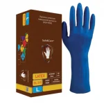Перчатки латексные L, 50 шт., картон. коробка, SAFE&CARE High Risk DL/DL215