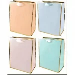Пакет подарочный 18x23x8 см, вертикальный, с конгревом, бумажный, deVENTE. Golden border