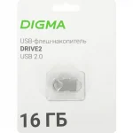 Флэш-накопитель 16GB USB 2.0 Digma DRIVE2 DGFUM016A20SR серебристый