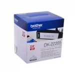 Лента Brother DK22205 бумажная клеящаяся белая 62мм*30.48м