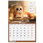 Календарь настенный перекидной 2027 г, 295*426 мм, 12 листов, скрепка, BRAUBERG, Funny owl — изображение 3