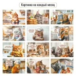 Календарь отрывной на магните 2027 г, 100*135 мм, Квадра.Готовим с котом — изображение 2