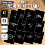 Набор предметных тетрадей, 12шт, 48л., BRAUBERG "SHADOWS", обл. мелов. картон, матовая ламинация — изображение 6