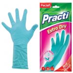 Перчатки резиновые Paclan "Practi Extra Dry", х/б напыление, 100% флок, р.L (ЧЗ ПУ)