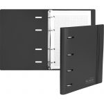 Тетрадь А5, 080 листов, клетка на кольцах deVENTE. TOTAL BLACK, тверд. обложка с резинкой, черная