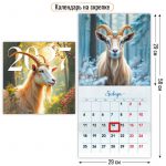 Календарь настенный перекидной 2027 г, 290*290 мм, 12 листов, скрепка, с курсором Квадра.Символ года