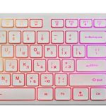 Клавиатура проводная Оклик 550ML белый USB slim Multimedia LED (1061618) каб.:1.5м